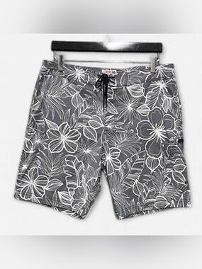 J. Crew Gray Floral Swim Board Shorts